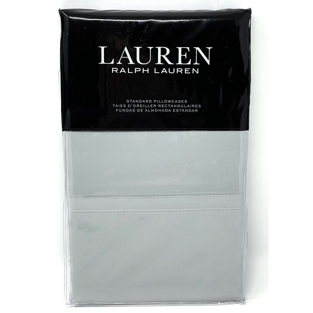 Ralph Lauren Spencer Solid Sateen 2 STANDARD Pillowcases Sage Green NEW In PCKG